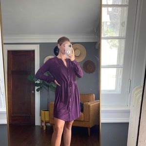 Loft button up long sleeve shirt dress